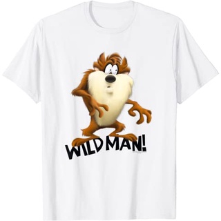 เสื้อยืดผ้าฝ้ายพรีเมี่ยม เสื้อยืด พิมพ์ลาย Looney Tunes Taz Wild Man สําหรับผู้ชาย