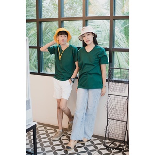 halotshirt เสื้อยืดสีพื้น เสื้อยืดสีพื้นผู้ชาย เสื้อยืดสีพื้นผู้หญิง เสื้อยืด เสื้อยืดแขนสั้น สีเขียวหัวเป็ด