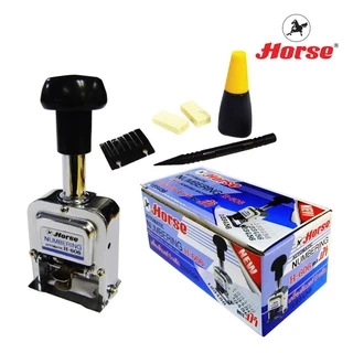 เครื่องตีเบอร์ ตราม้า 4 / 5 / 6 / 8 หลัก เครื่องรันนิ่ง Horse 404 / 505 / 606 / 808 อุปกรณ์ครบ น้ำหมึก+สักหลาด