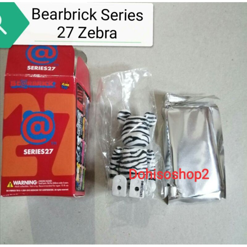 ของใหม่ของแท้ Series 27 Pattern ZEBRA Bearbrick w/ Box &amp; Card Medicom Toys (2013)