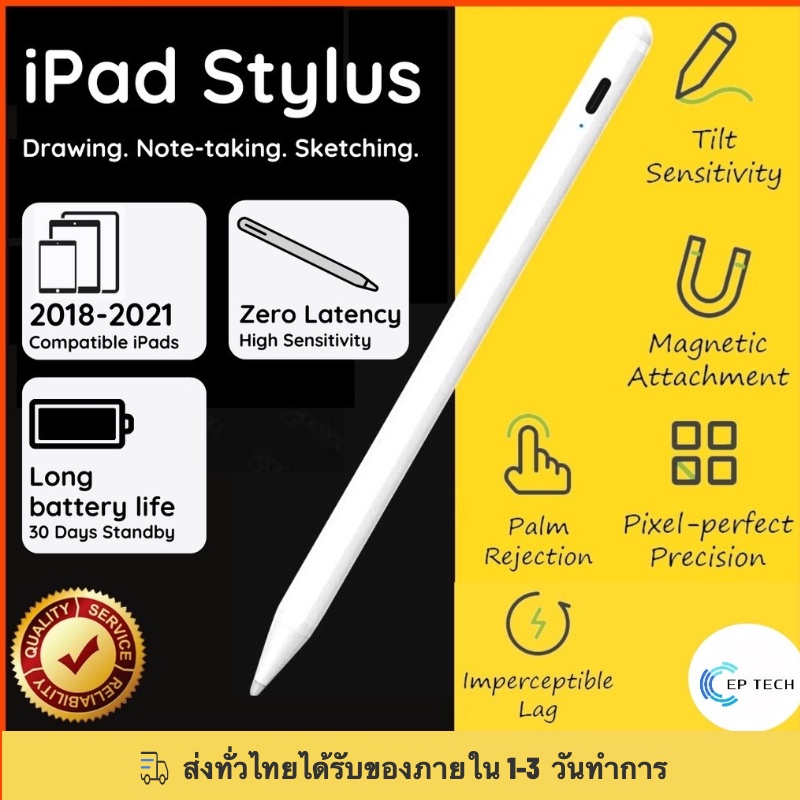 iPad Pencil stylus ปากกาสไตลัส สัมผัสหน้าจอ สําหรับ iPad Pencil 2 1 iPad Air 4 10.9/2021 Pro 11 12.9/Mini 6/9th Gen 10.2
