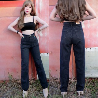 Cc jeans 067 S-3XL กางเกงยีนส์ผู้หญิง เอวสูง ทรงกระบอก ไม่ยืด  กางเกงผู้หญิง