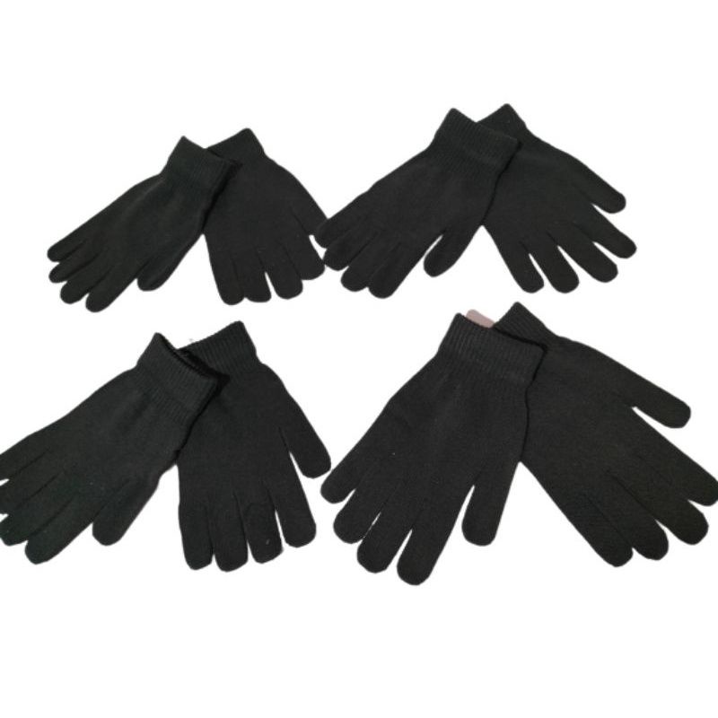 2.INSTALL PLAIN BLACK KNITTED GLOVES WITH FULL FINGERS สําหรับผู้ชายและผู้หญิง