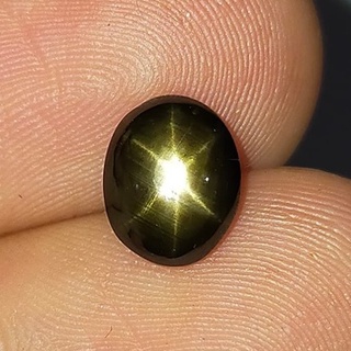 พลอย สตาร์ แซฟไฟร์ ธรรมชาติ แท้ ( Natural Black Star Sapphire ) หนัก 3.44 กะรัต