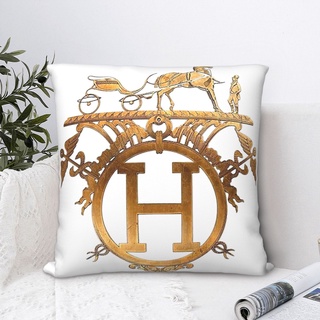 New Hermes Printed Short Plush Pillowcase Creative Sofa Pillow Car Cushion Home Decoration 45x45cm