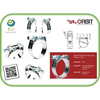 Pack 2 Pcs เข็มขัดรัดท่อแรงดันสูงออร์บิท OBHDW2  27 – 29mm Heavy Duty Clamp ORBIT