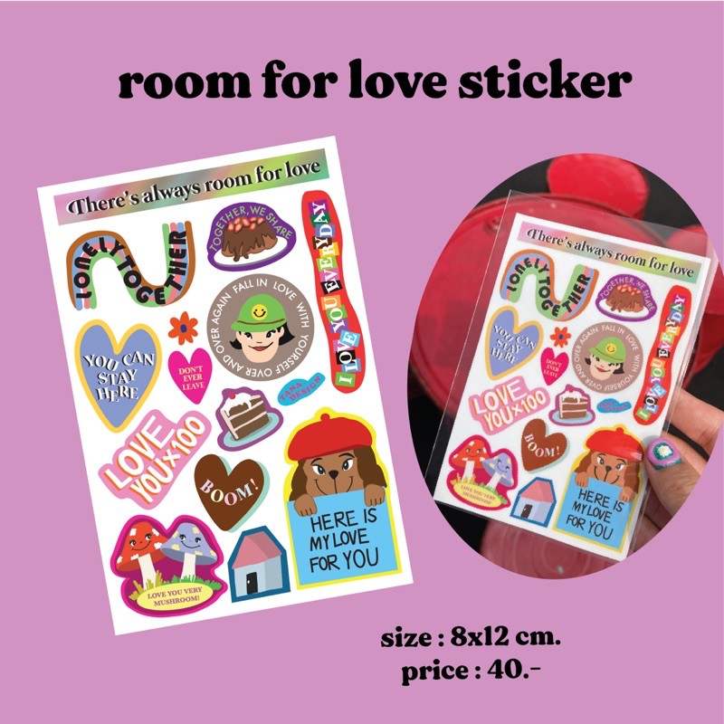 จัดส่งสินค้าอีกครั้งวันที่24/09/69 [Tana.design] Room for love sticker