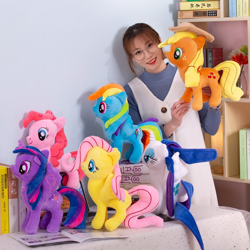 ตุ๊กตา โพนี่ สายรุ้ง (ขนาด30ซม.)DollPlush toys (มีให้เลือก3สี) ตุ๊กตา ม้า โพนี่