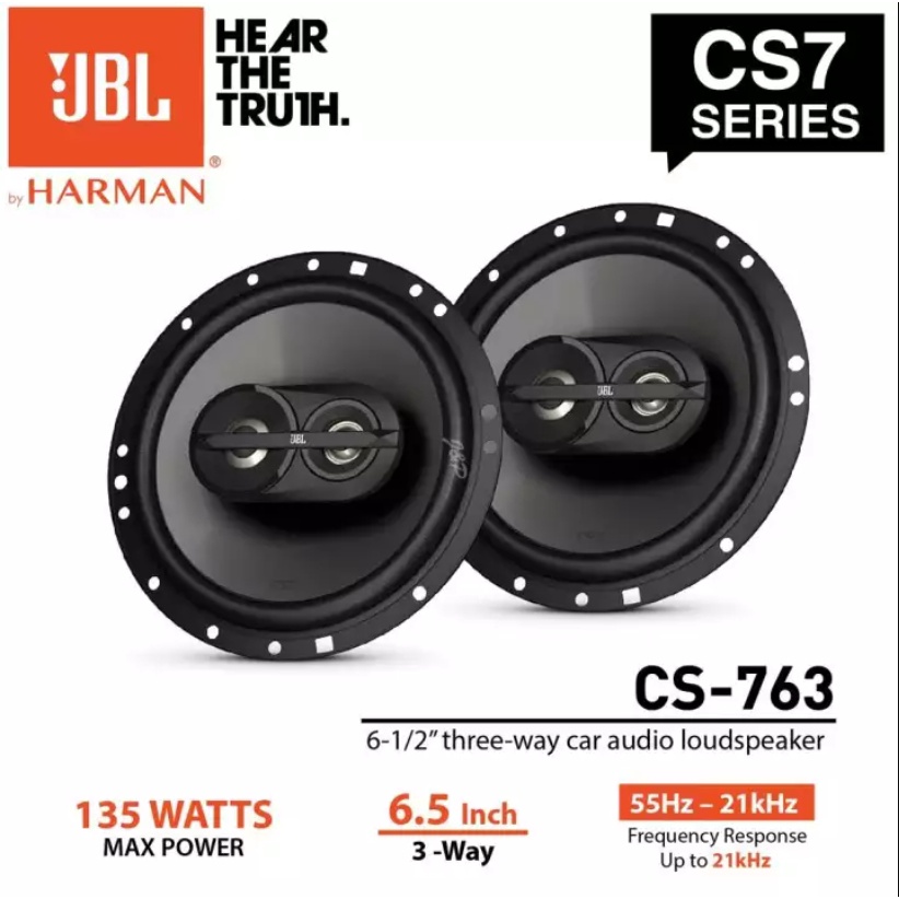 JBL ลำโพง เครื่องเสียงติดรถยนต์ JBL CS-763 1คู่ ลำโพงแกนร่วม 6.5 นิ้ว