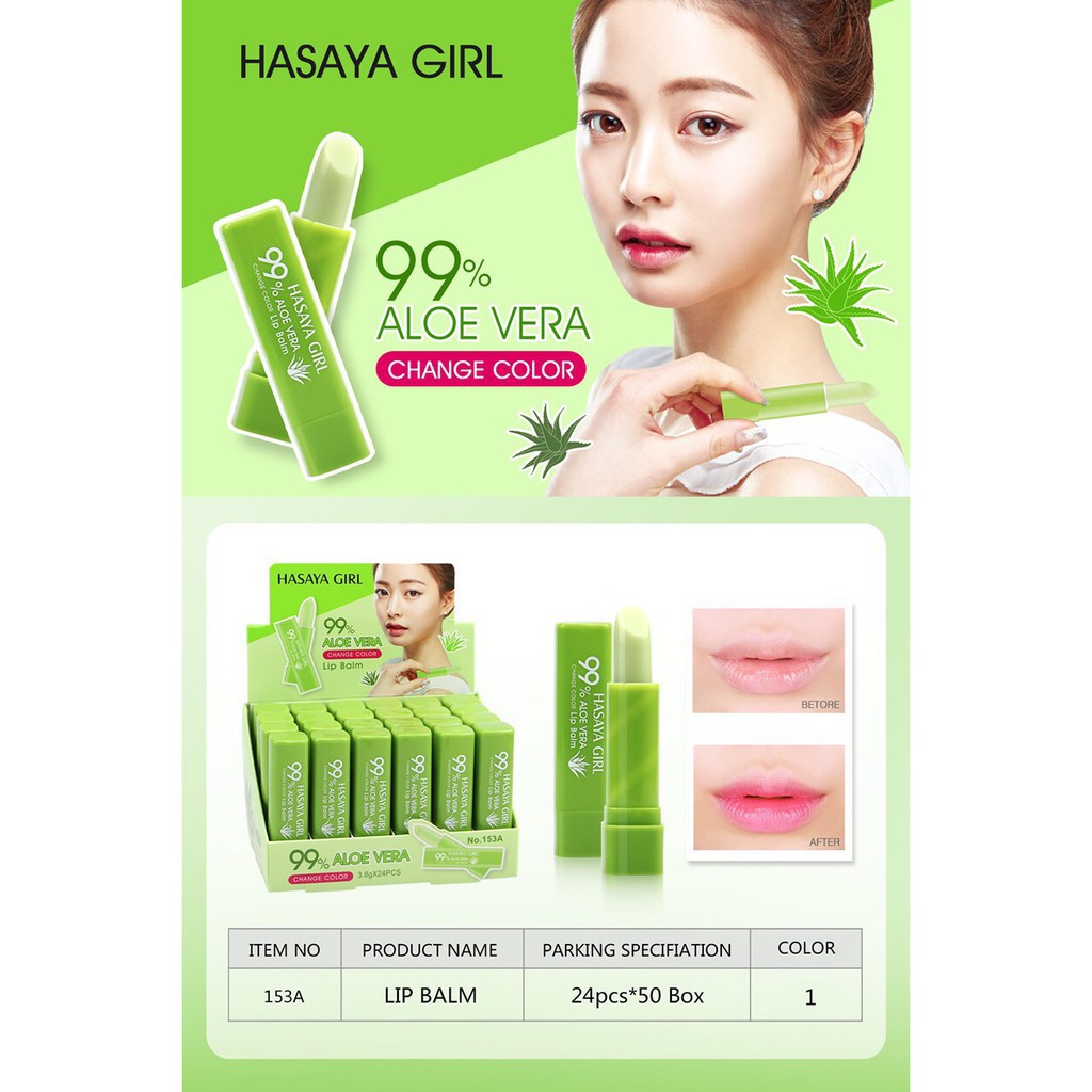Hasaya Girl 99% Aloe Vera Lip Balm Changing Color