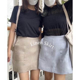 Linen Skirt ♡ กระโปรงผ้าลินิน