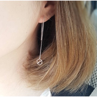 Minimalist925 Cube earring เงินแท้