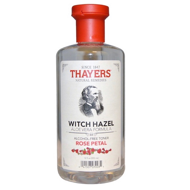 Thayers, Witch Hazel, ว่านหางจระเข้สูตร, ปราศจากแอลกอฮอล์, กลีบกุหลาบ, 12 fl oz (355 มล.)