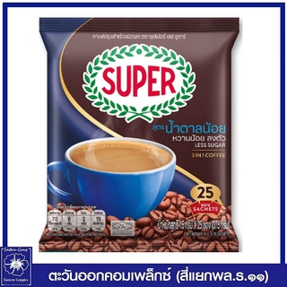 *ซุปเปอร์กาแฟ เลส ซูการ์ สูตรน้ำตาลน้อย 3 อิน 1 กาแฟสำเร็จรูป ชนิดผง (สีฟ้า) 15 กรัม X 25 ซอง 0354