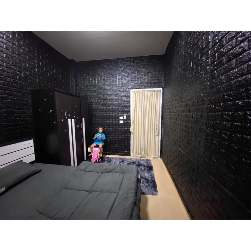 วอลเปเปอร์ติดผนัง 3D 70x77cm มีกาวในตัว กันน้ำ thumbnail 5