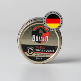 BUFALO Shoe Polish บัฟฟาโล่ ขี้ผึ้งขัดเงารองเท้าหนัง (สีดำ) 75 มล.