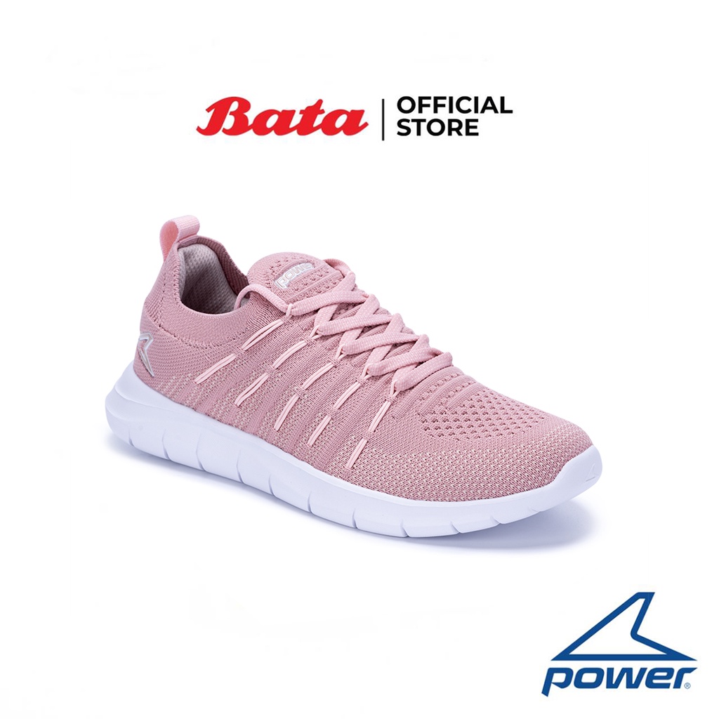 Bata บาจา ยี่ห้อ Power รองเท้าผ้าใบออกกำลังกาย รองรับน้ำหนักเท้า สำหรับผู้หญิง รุ่น Engage+100 Lace Neptune สีชมพู 5185008