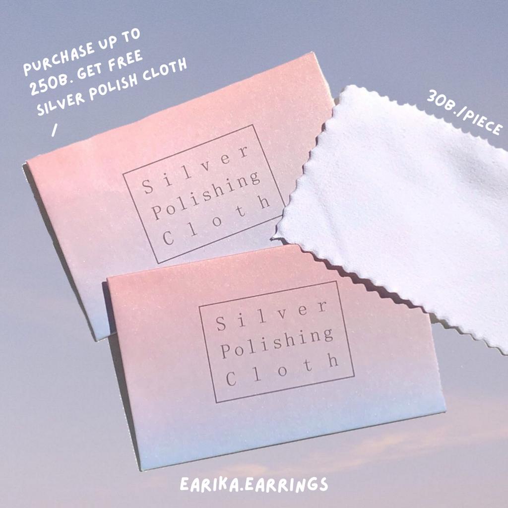 earika.earrings - silver polish cloth ผ้าเช็ดทำความสะอาดเครื่องเงิน (1 แผ่น)