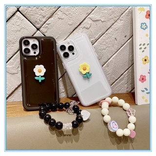 เคสไอโฟน14ProMax 3D flowers &amp; bracelets case for เคส iPhone 14 Max 12 13 xr 7plus SE2  เคสไอโฟน12  เคสไอโฟน เคสไอโฟน11 เคสไอ 6