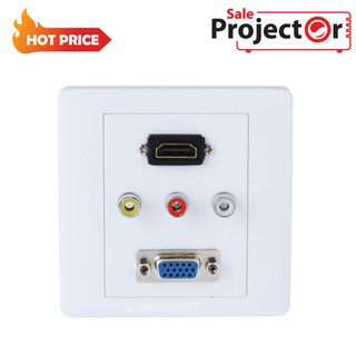 Socket Outlet HDMI+AV+VGA หน้ากากรับปลั๊ก HDMI+AV+VGA