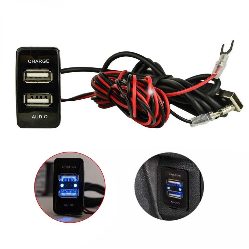 อ ปกรณ ชาร จ Dual Port Usb Car Charger With Audio Socket Usb