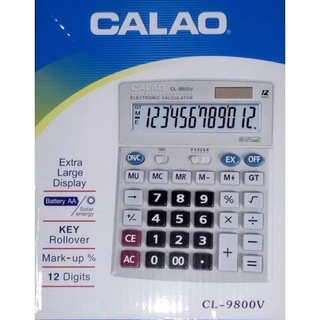 เครื่องคิดเลข 12 หลัก ยี่ห้อ CALAO รุ่น CL-9800V