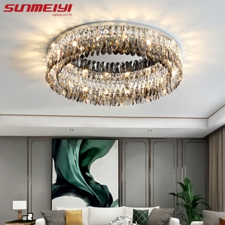 Sunmeiyi โคมไฟ Led คริสตัลสไตล์โมเดิร์นสําหรับติดตกแต่งเพดานห้องนอนห้องนั่งเล่น