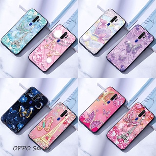 OPPO A31 A52 A91 A92 A5 A9 2020 เคสมือถือแบบซิลิโคน สำหรับ ผีเสื้อเพชร