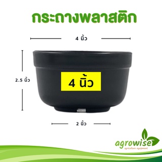 กระทางต้นไม้
 กระถางพลาสติก
 กระถางปลูกต้นไม้ กระถางทรงเตี้ย 4 นิ้ว สีดำ