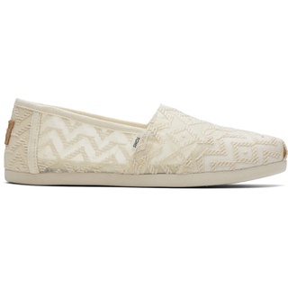 TOMS รองเท้าลำลองผู้หญิง แบบสลิปออน (Slip on) รุ่น Natural Chevron Lace (A) รองเท้าลิขสิธิ์แท้