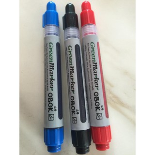 ปากกาไวท์บอร์ด OBOK White Board marker เขียนลื่น ไร้สารเคมี ไม่มีกลิ่นฉุน ไร้ฝุ่น  น้ำเงิน / แดง / ดำ  1 แท่ง