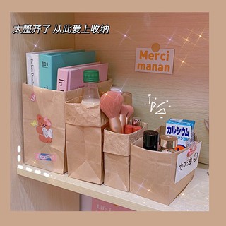 Kraft paper bag ถุงใส่ของ ถุงกระดาษจัดเก็บของ ถุงจัดระเบียบ ถุงใส่ของ ถุงจัดระเบียบเครื่องเขียน