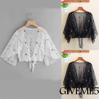 Giveme - เสื้อคลุมชุดว่ายน้ําผ้าชีฟองสไตล์โบฮีเมียนสําหรับผู้หญิง