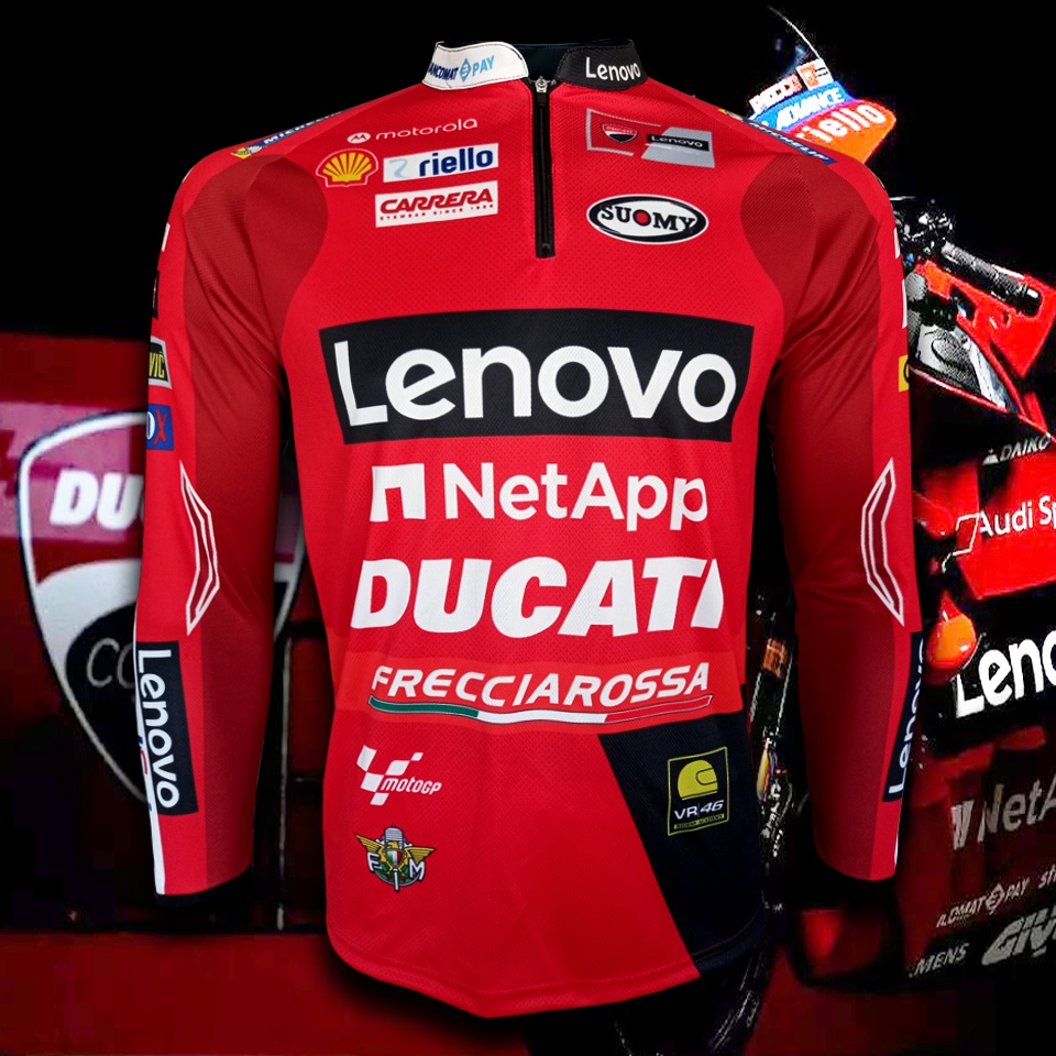 เสื้อแขนยาว MotoGP DUCATI LENOVO 2022 เสื้อโมโตจีพีทีม ดูคาติ เลโนโว่ 2022 #MG0070 รุ่น ฟรันเชสโก บัญญายา#1 ไซส์ S-5XL