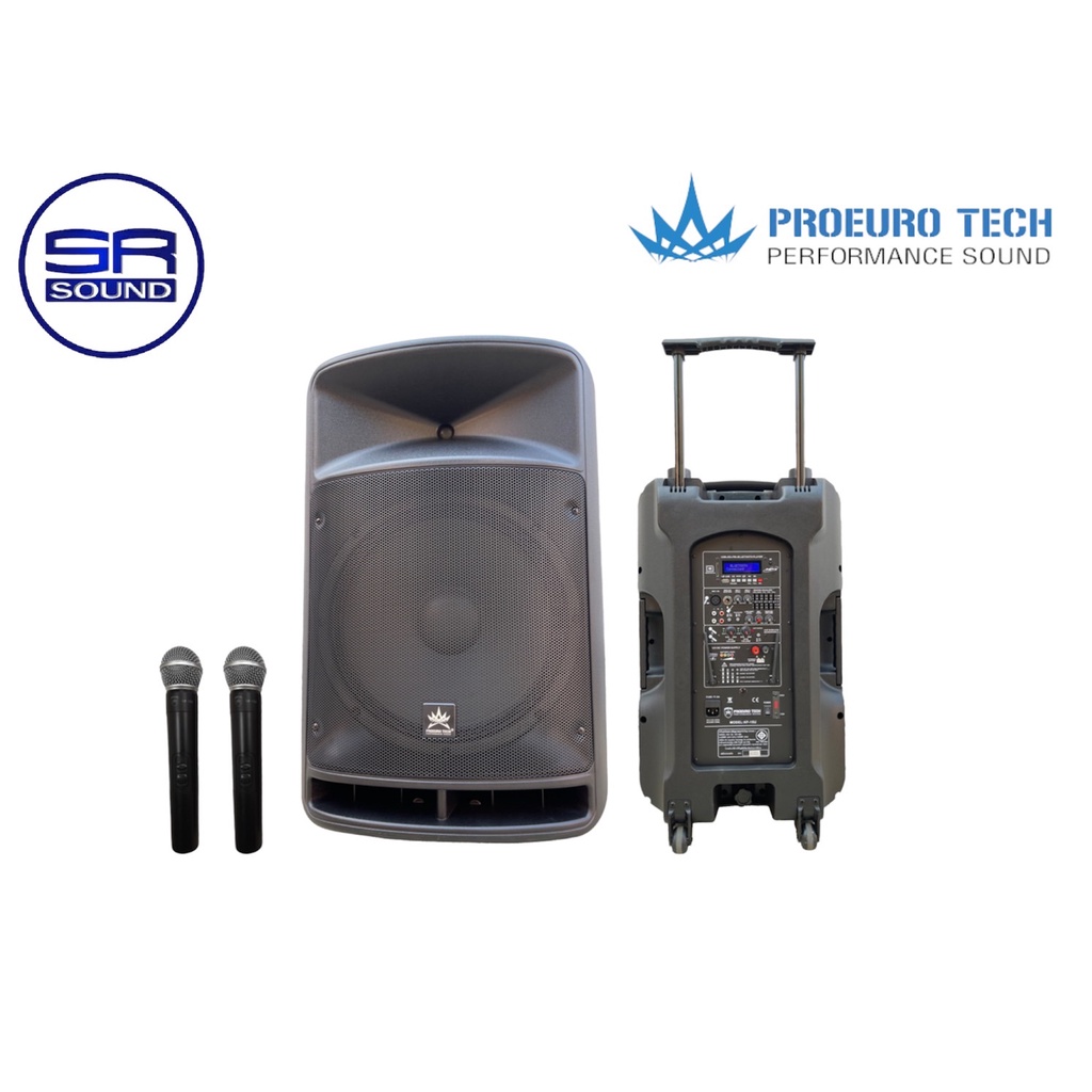 PROEUROTECH KF15U ตู้ลำโพงแบบมีขยาย ขนาด 15 นิ้ว 500 WATTS/BLUETOOTH/MP3/USB/FM/ไมค์ลอย 2 ตัว KF-15U KF 15U