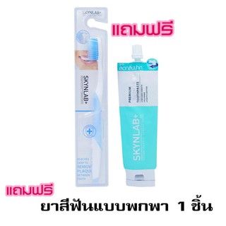 Karmart Skynlab Fresh Smile Toothpaste ยาสีฟันสกินแลบ 12g+Toothbrush green Set แปรงสีฟัน สกินแลบ (1 ด้าม)