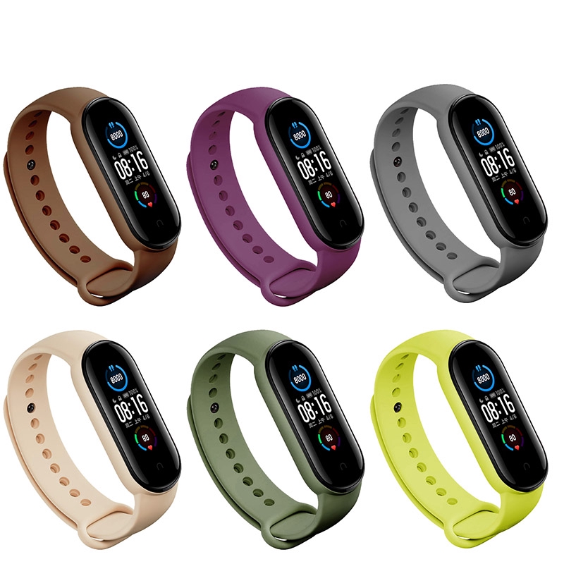 สายนาฬิกาข้อมือซิลิโคน หลากสี แบบเปลี่ยน สําหรับ Xiaomi mi smart band 5 6 Miband 5 6 Xiaomi mi Smart