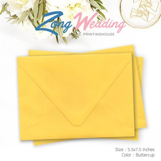 ซองการ์ดแต่งงาน สีButtercup สำหรับใส่การ์ดขนาด 5 x 7 นิ้ว (50ซอง/แพค)