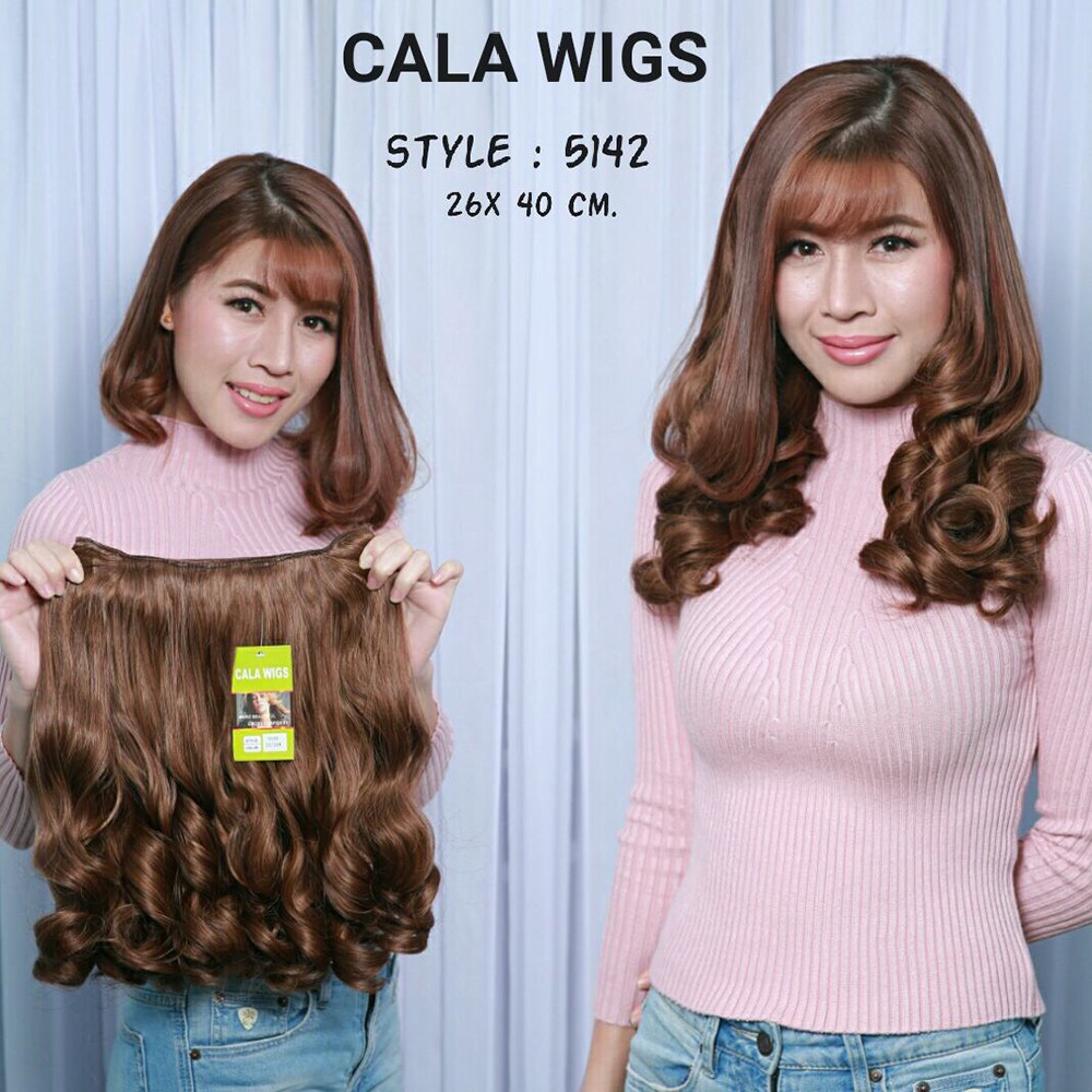 แฮร์พีช hairpiece  แฮร์พีชcalawigsราคาส่ง รหัส5142กว้าง26cmยาว40cm ชิ้นหนาพิเศษไหมด้านเหมือนผมจริง แฮร์พีชลอนสั้นหนาสวย