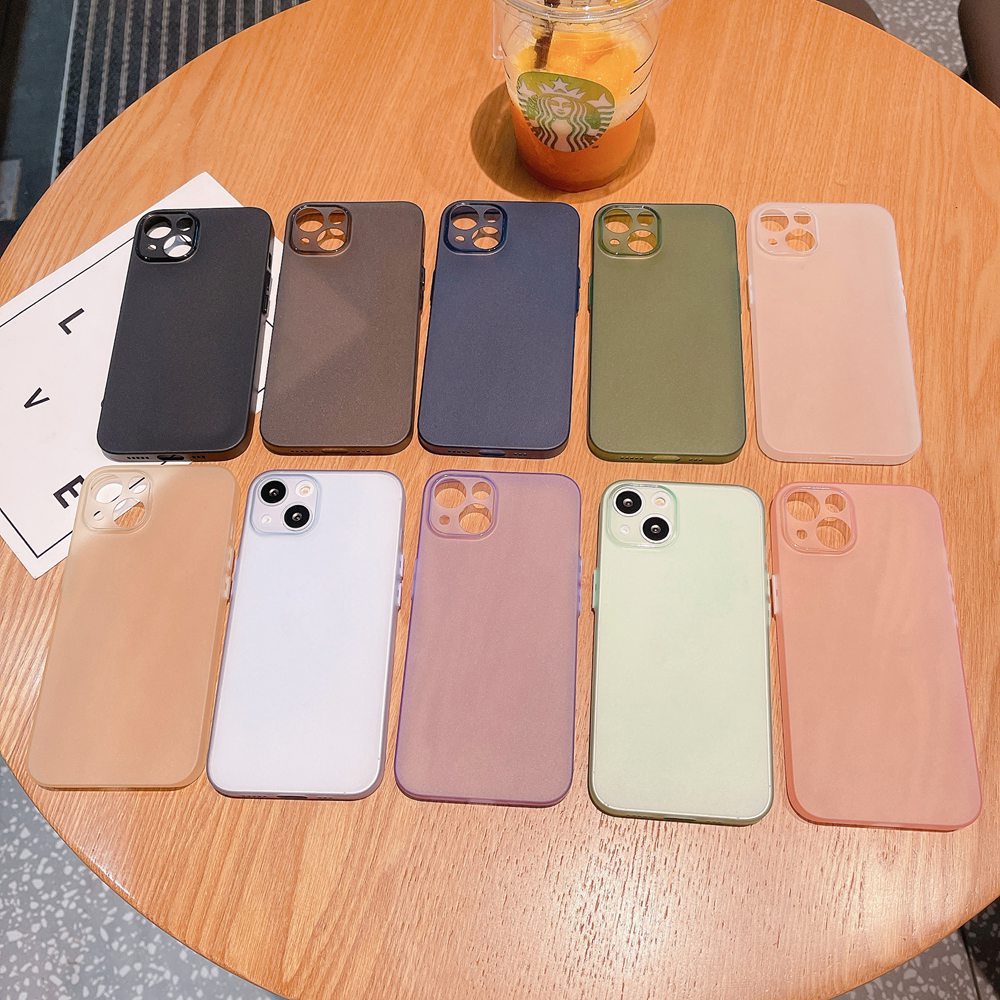 0.3 มม.เคสโทรศัพท์บางเฉียบสําหรับiPhone 13 12 Pro Max 13 Mini Matte Half Clear Soft TPU Cover