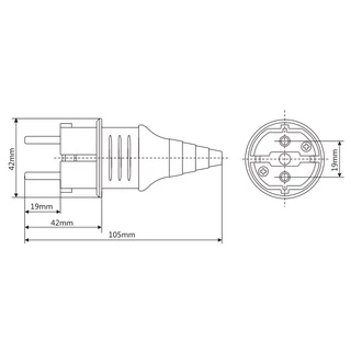 ปลั๊กเสียบตัวผู้ 2 ขา รุ่น ZH10838 16A 230V แบรนด์ JESIRO (รับประกัน 5 ปี)