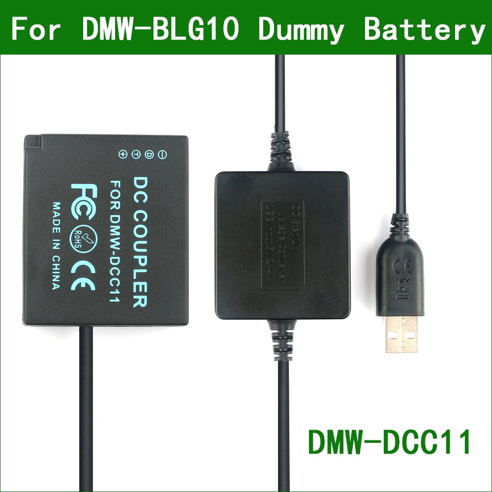 5V USB ถึง DMW-BLG10 BLE9 Dummy แบตเตอรี่ DMW-DCC11 Power Bank สาย USB สําหรับ Panasonic DMC GF3 GF5