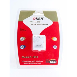 การ์ดลีดเดอร์ Ext. Card Reader All in 1 "OKER" (C-1924)White