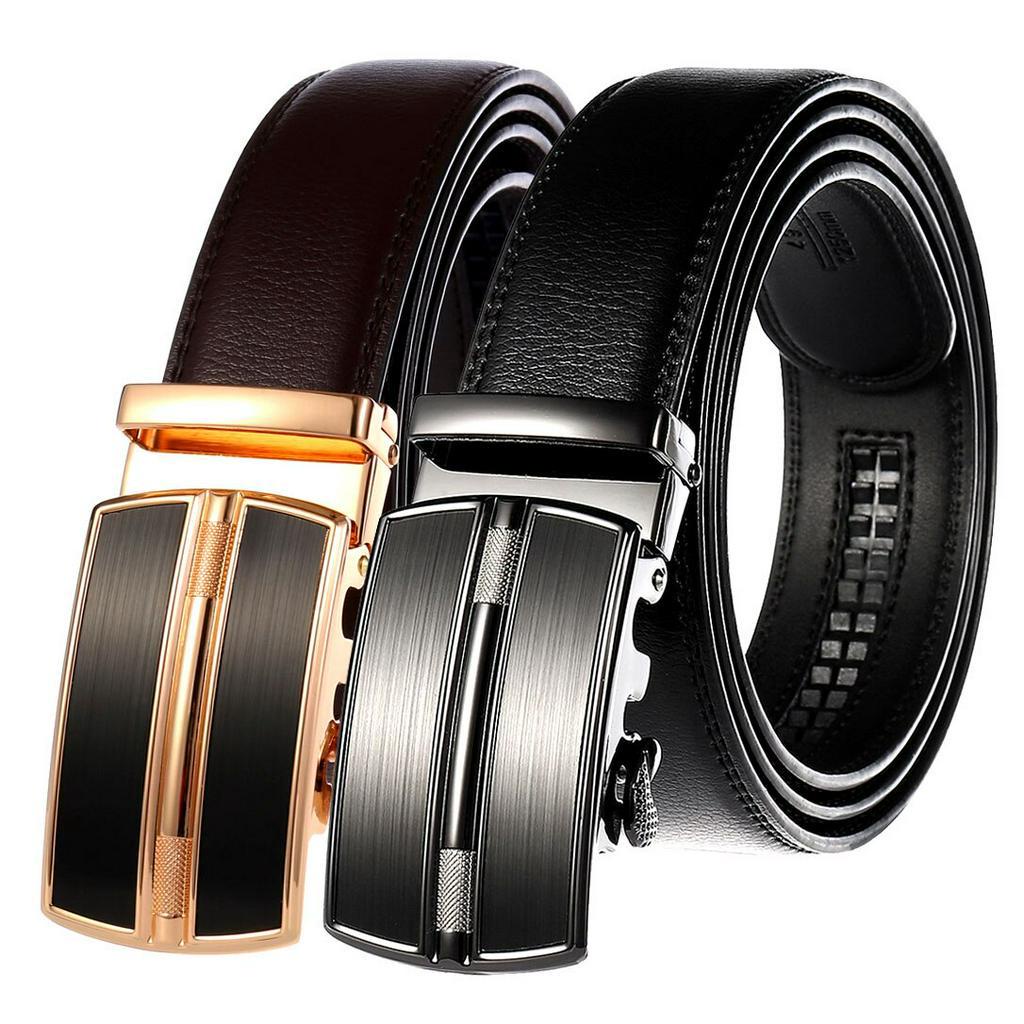 คุณภาพสูง ทอง เงิน เข็มขัดหัวเข็มขัดอัตโนมัติสําหรับชาย บวก ขนาดใหญ่ ขนาดใหญ่เกินไป 130 140 150 160 170 ซม. เข็มขัดหนังเอว