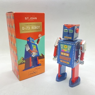 Kentoyshop (พร้อมส่ง) หุ่นยนต์สังกะสีไขลาน D-73 Robot- Mechanical Walking Tin Robot  (St.John)