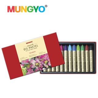 MUNGYO OIL PASTEL ระบายน้ำ 12สี (Watersoluble oil pastels)