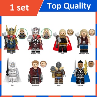 X0339 ฟิกเกอร์ Thor 4 Love and Thunder Super Heroes Thor Mighty Thor Ravager Thor Gorr Star-Lord Korg Valkyrie 8 ชิ้น/ชุด ของเล่นสําหรับเด็ก