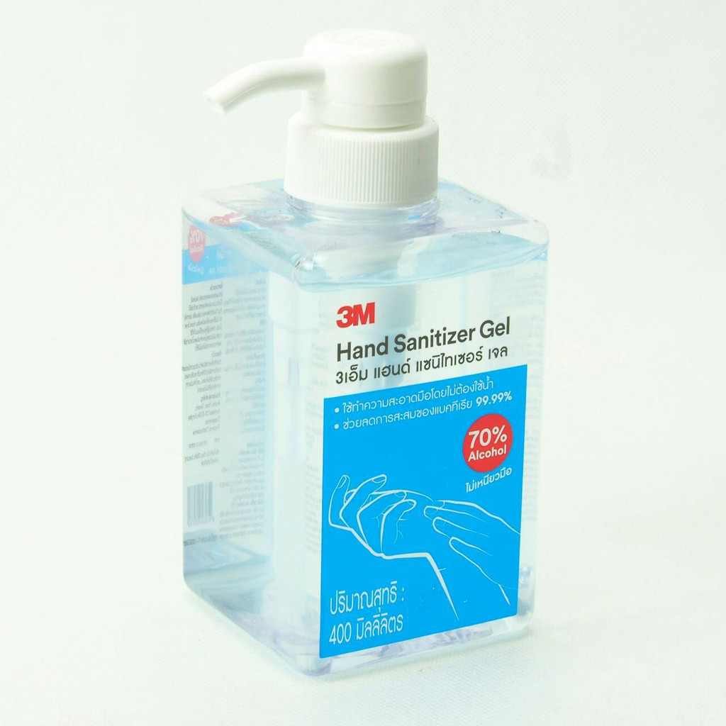 3M แอลกอฮอล์เจลล้างมือ ขนาด 400 ml.ชนิดหัวปั้ม โดยไม่ต้องล้างน้ำออก 3M Hand Sanitizer Gel ของแท้ 100%