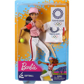 Barbie Olympic Games Tokyo 2020 บาร์บี้โอลิมปิกเกมส์ โตเกียว 2020 นักกีฬาซอฟท์บอล รุ่น GJL77