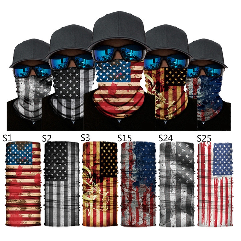 Flag Anti Dust UV Buff Bandana Head ผ้าพันคอรถจักรยานยนต์จักรยานตกปลากีฬา Topeng ที่คาดผมกลางแจ้ง